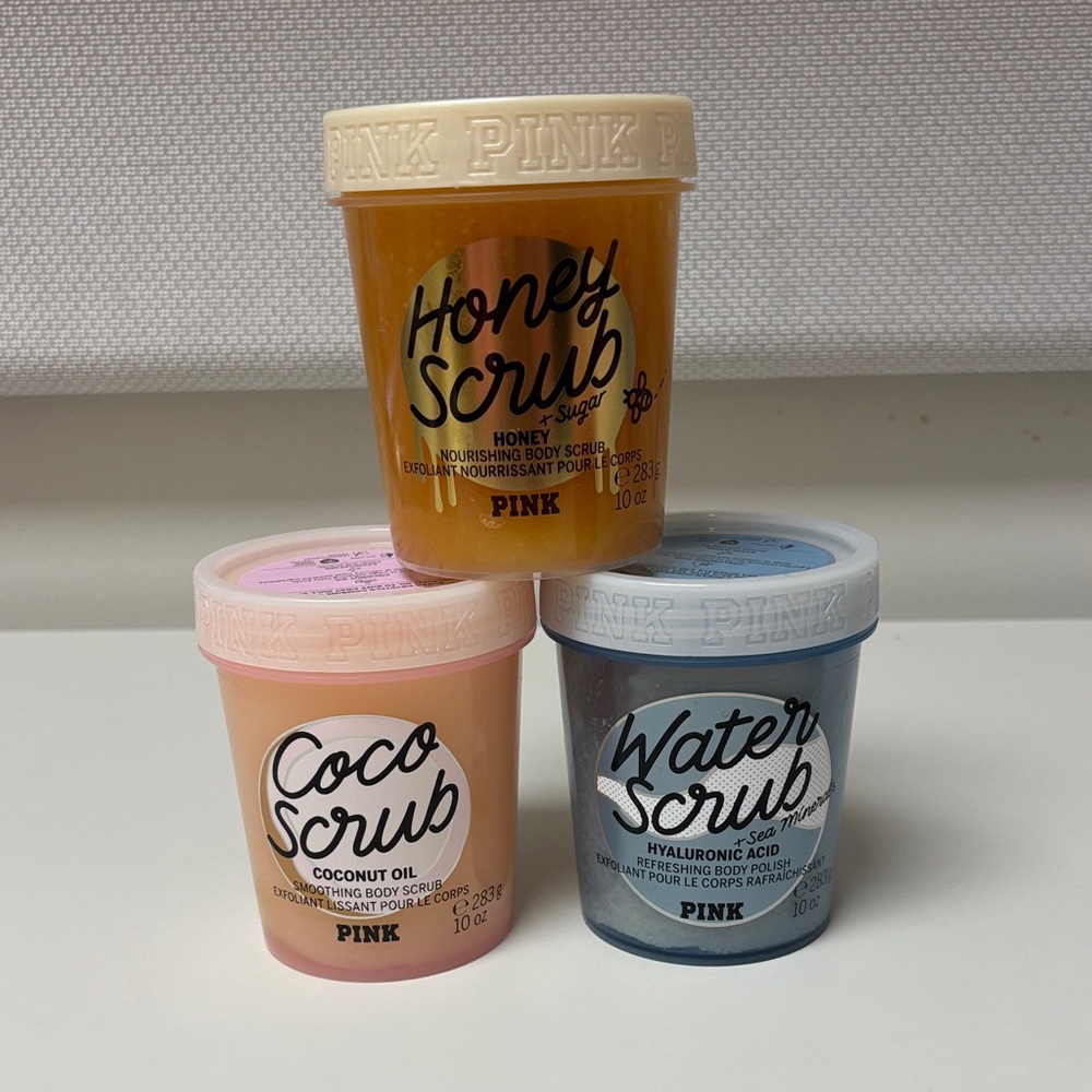 PINK Victoria's Secret Honey, Coconut, and Water Scrub Set- Brand New